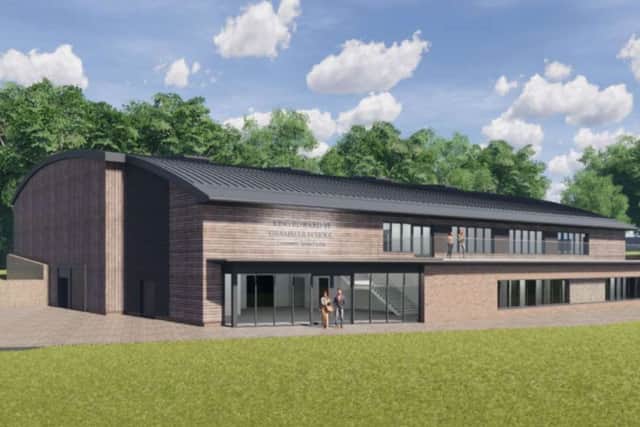 Illustrated plans for the proposed sports hall.