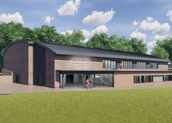 Illustrated plans for the proposed sports hall.