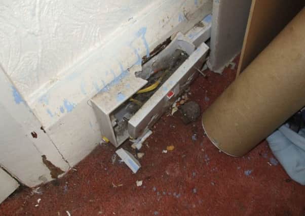 An example of a fire hazard similar to the one found in this property.