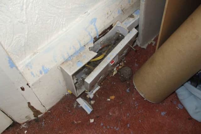 An example of a fire hazard similar to the one found in this property.
