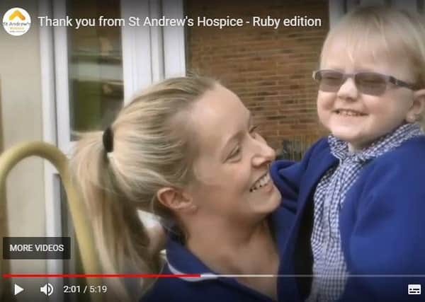 A screenshot from the St Andrew's Hospice video.