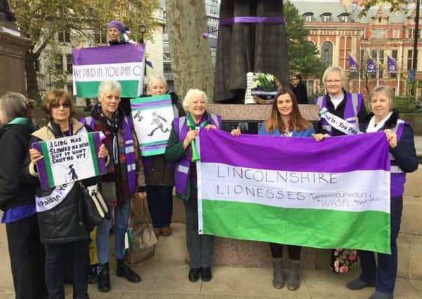 Lincolnshire Lionesses at the rally in Westminster on November 5.