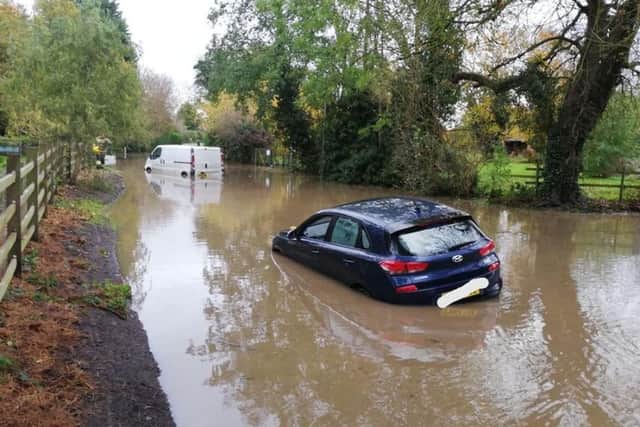 Flooding in Covenham St Bartholomew. Picture: Louth Police. EMN-190811-140444001