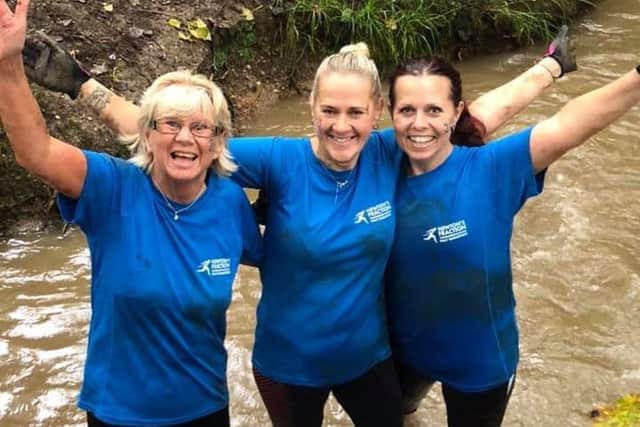 And Debbie, Andrea and Zoe taking on the Onslaught in October challenge EMN-191111-114022002