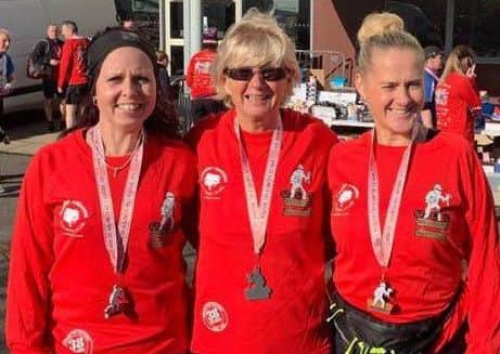 Zoe, Debbie and Andrea at the Worksop Half-Marathon EMN-191111-114032002
