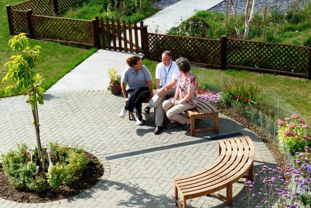 Residents and visitors can relax in the hospice gardens.