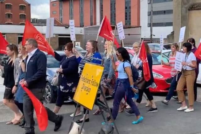 Health visitors strike.