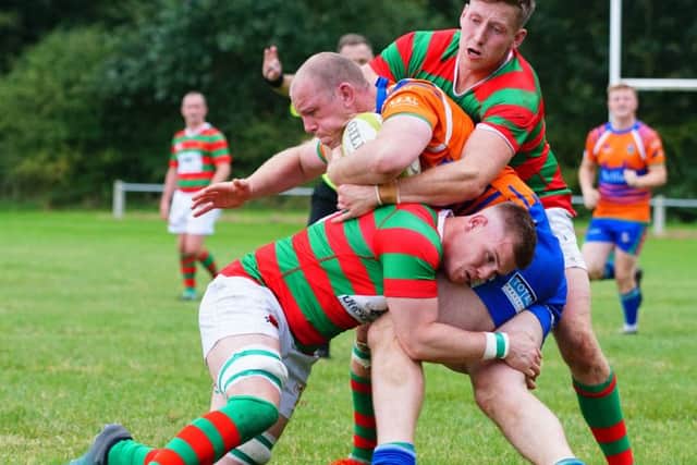 Tom Stephens, here in defensive mode, got Rasen's try account up and runningat Newark. Picture: Jon Staves EMN-191125-120717002