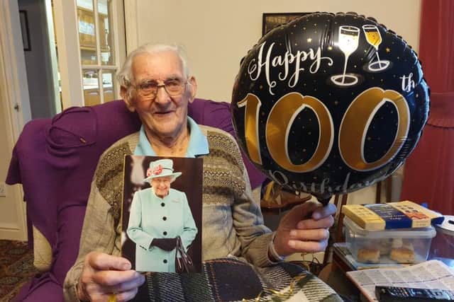 Frank 'Harold' Holmes celebrates his 100th birthday.