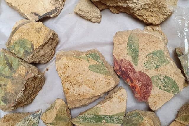 Some of the decorated Roman plaster