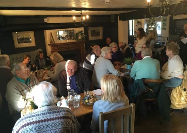 An Age UK Lindsey 'pub lunch club' at The Royal Oak in Mareham le Fen.
