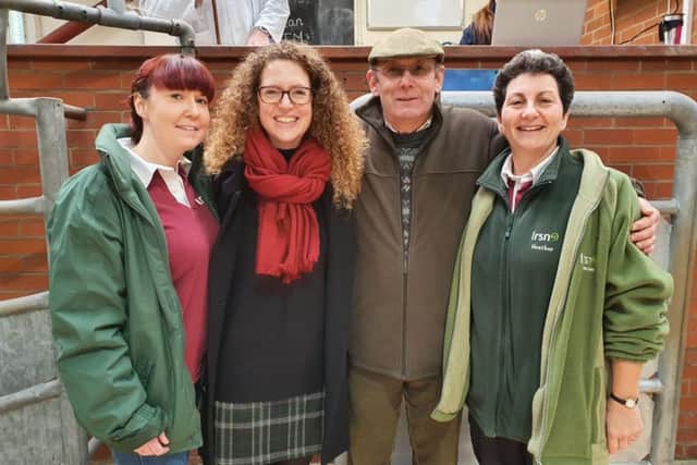 Richard Crust presented cheques to Macmillans Ingrid Ashton (second left), and Gilly Steel (left) and Heather Dawes (right) from the LRSN.