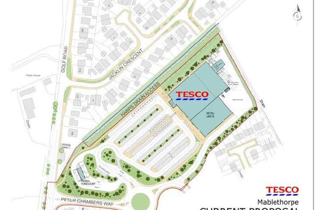 The current proposals by Tesco (which have not yet been submitted to the local planning authority).