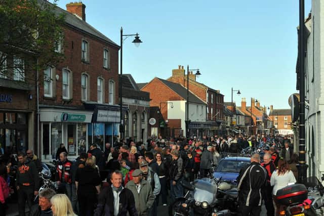 The crowds at Spilsby Bike Night.