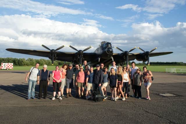 The fundraisers at the Lincolnshire Aviation Heritage Centre.