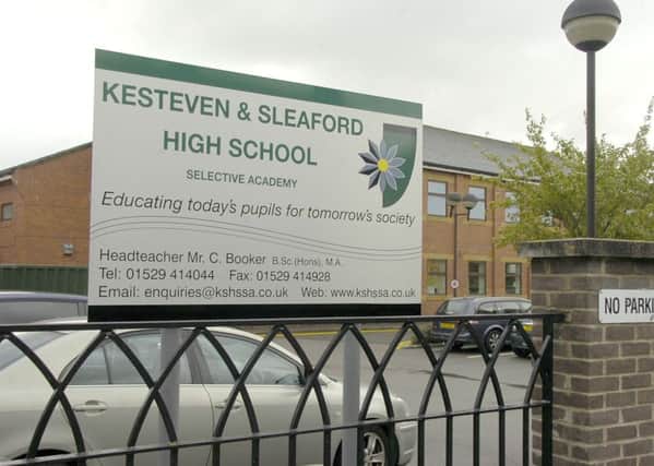 Stock images.
Kesteven and Sleaford High School sign.