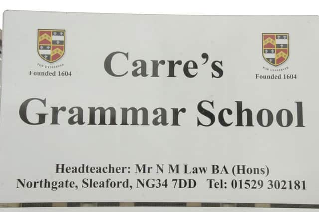 Carres Grammar School sign.