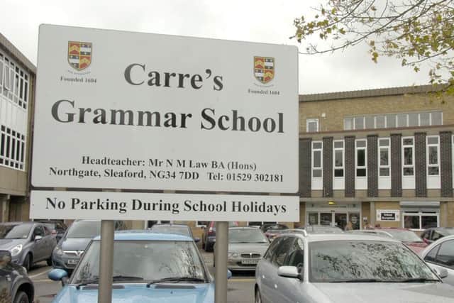 Stock images.
Carres Grammar School sign.