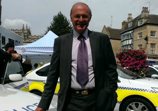 Lincolnshire Police and Crime Commissioner Alan Hardwick during a community engagement event in Red Lion Square, Stamford