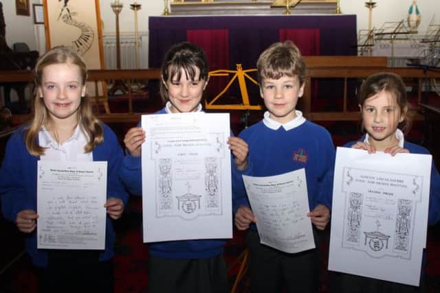 All stars from All Saints School Grasby at the early sessions of the North Lincolnshire Music and Drama Festival.From the left-Charlotte West; Daisy Williams, the Winner of Class 133 for solo descant recorders; Casper Jones and Elizabeth Regis. EMN-140324-131551001