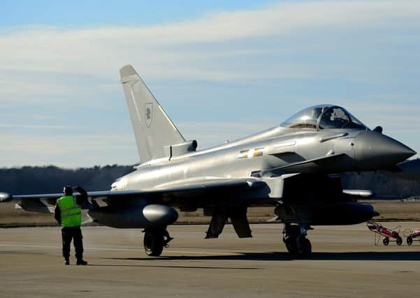 Editorial image: A Typhoon aircraft. Photo by: US Air Force Photograph EMN-140506-163350001