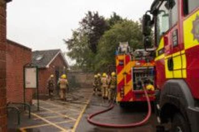 The scene of the fire at a public toilet block in Alford.