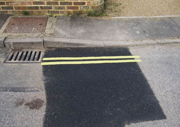 Can you beat this? The tiny double-yellow lines in Horsham, West Sussex.