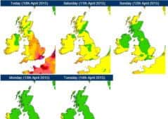 The Defra forecast for the next few days. From the website: http://uk-air.defra.gov.uk