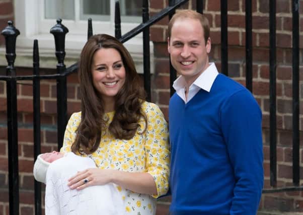 The Duke and Duchess of Cambridge outside the Lindo Wing of St Mary's Hospital in London, with their newborn daughter The Princess of Cambridge. Picture:Daniel Leal-Olivas/PA Wire