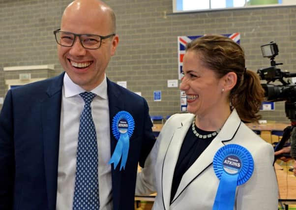 Victoria Atkins (conservative) with husband Paul 
Louth and Horncastle Constituency