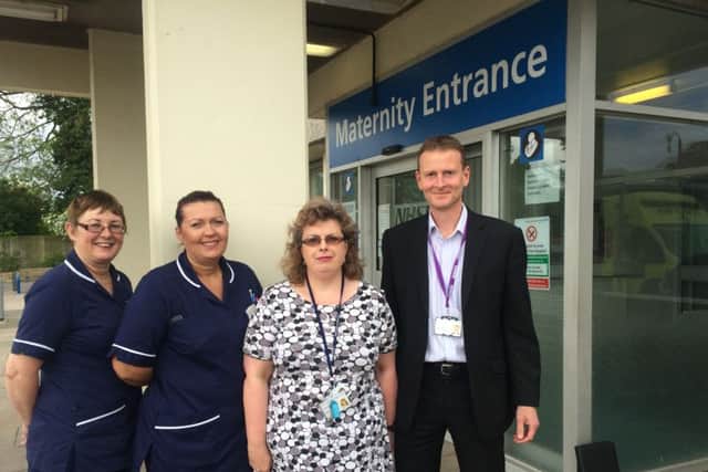ULHT Director of estates Paul Boocock with maternity ward sisters Rowena Smalley and Beverly Pearson and gynaecology ward sister Michelle Cauldwell.