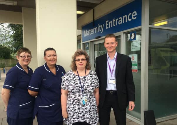 ULHT Director of estates Paul Boocock with maternity ward sisters Rowena Smalley and Beverly Pearson and gynaecology ward sister Michelle Cauldwell.