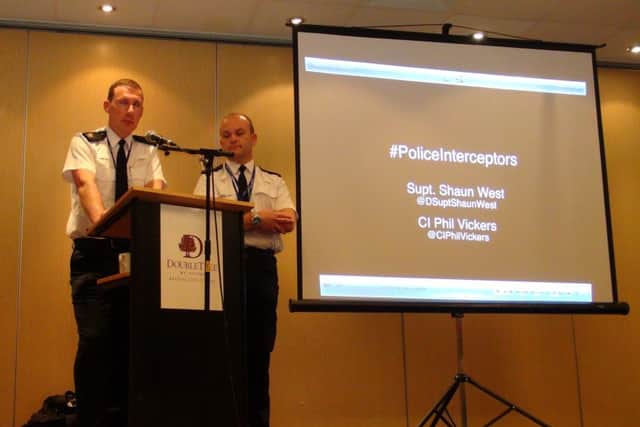 Chief Insp Phil Vickers and Supt Shaun West at the conference in Bristol.