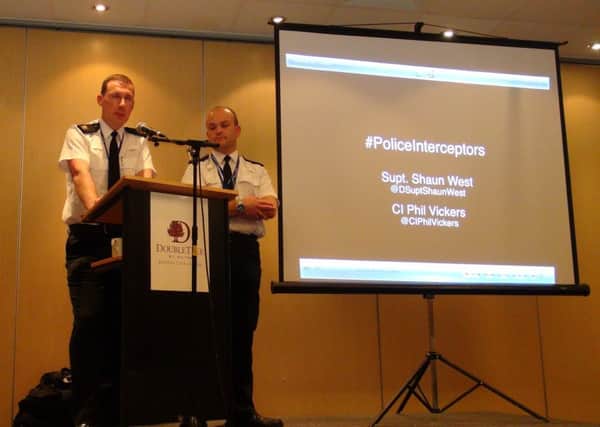 Chief Insp Phil Vickers and Supt Shaun West at the conference in Bristol.