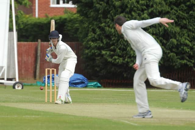 Sleaford 1st XI v Spalding. Louis Kimber batting for Sleaford.