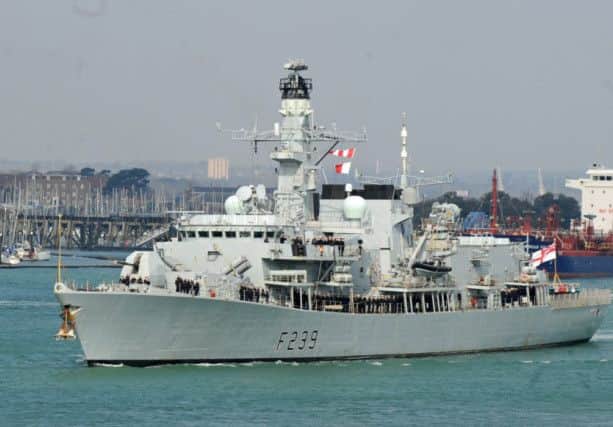HMS Richmond leaving Portsmouth for deployment to the Middle East in March