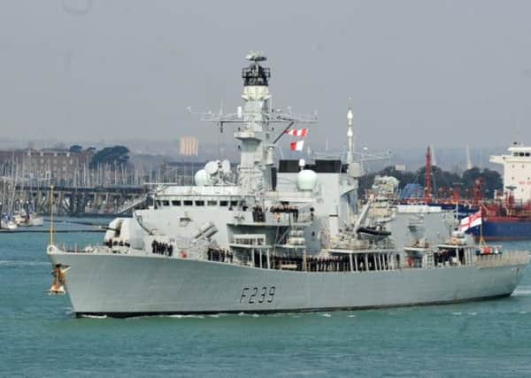 HMS Richmond leaving Portsmouth for deployment to the Middle East in March