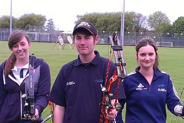 TAKE A BOW: Silver Spoon Bowmen high fliers Charlene Marsh, Alex Taylor and Abbie Spinks.