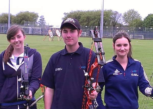 TAKE A BOW: Silver Spoon Bowmen high fliers Charlene Marsh, Alex Taylor and Abbie Spinks.