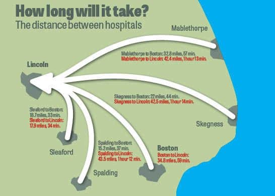 Some of the distances pregnant mums and seriously injured people may have to cover.