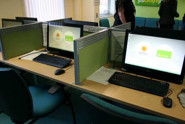 Some of the computer stations for jobseekers in the new Jobcentre Plus facilities at North Kesteven District Council's offices in Sleaford.