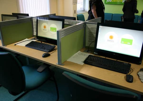 Some of the computer stations for jobseekers in the new Jobcentre Plus facilities at North Kesteven District Council's offices in Sleaford.