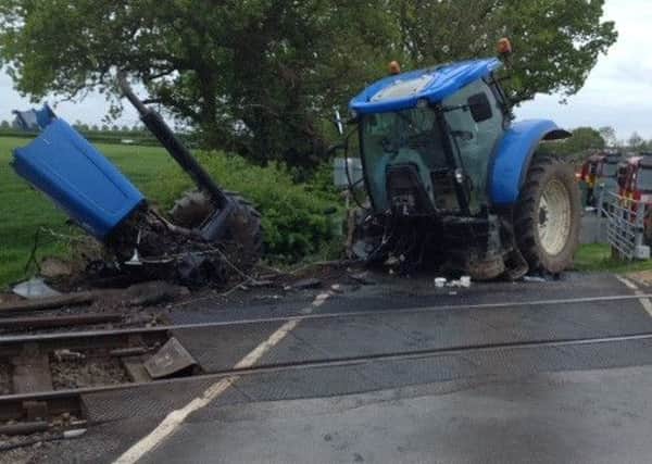The aftermath of one of the collision on a level crossing