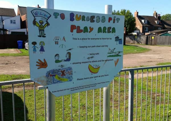 The scene of the stabbling at Burgess Pit play area