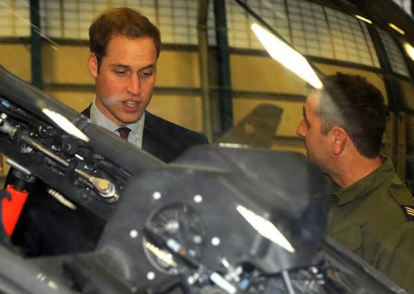 The visit of HRH Prince William Honorary Air Commandant of Royal Air Force Coningsby and patron of Battle of Britian Memorial Flight on a previous visit to the station.