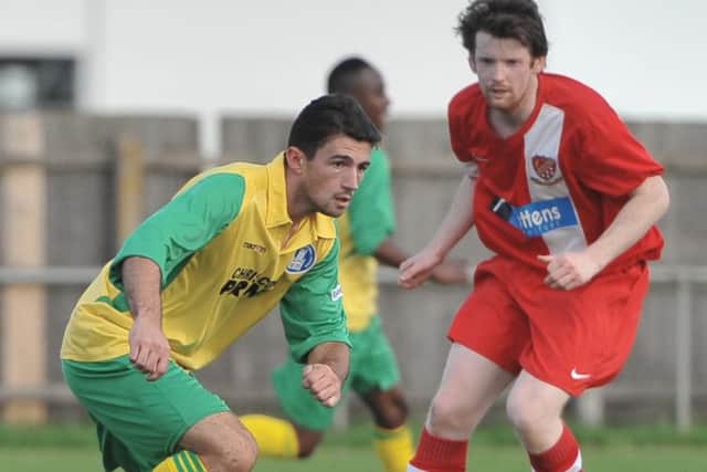 Will Britton in action for Lincs.