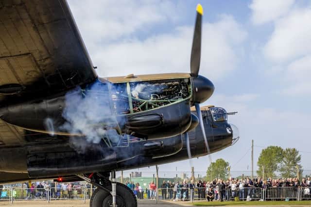 LLA members were treated to the sight of the Lancasters new engine being fired up in public for the first time. Photo by Oscarpix Imaging.