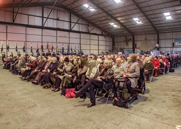 A mighty Lincolnshire cohort of Legionnaires packed the Lancaster hangar at East Kirkby for the Royal British Legion Poppy Appeal launching ceremony. Photo by Oscarpix Imaging. EMN-151029-170559001