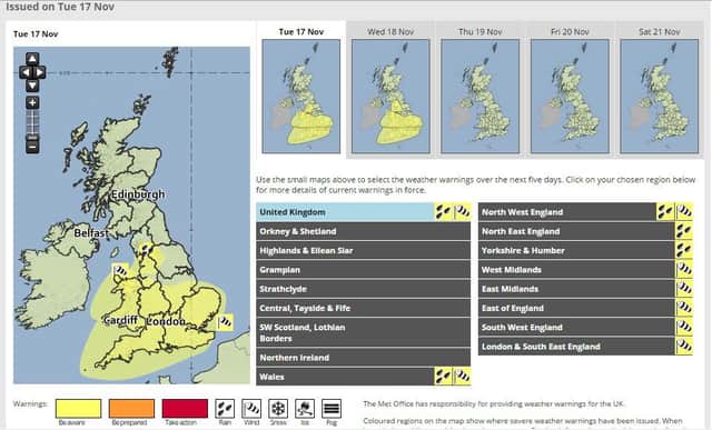 Met Office issue weather warning for high winds today and tomorrow