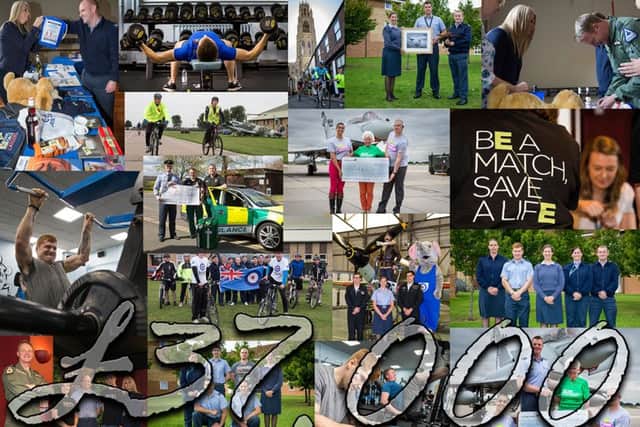A montage of fund raising efforts with final total EMN-150912-132734001